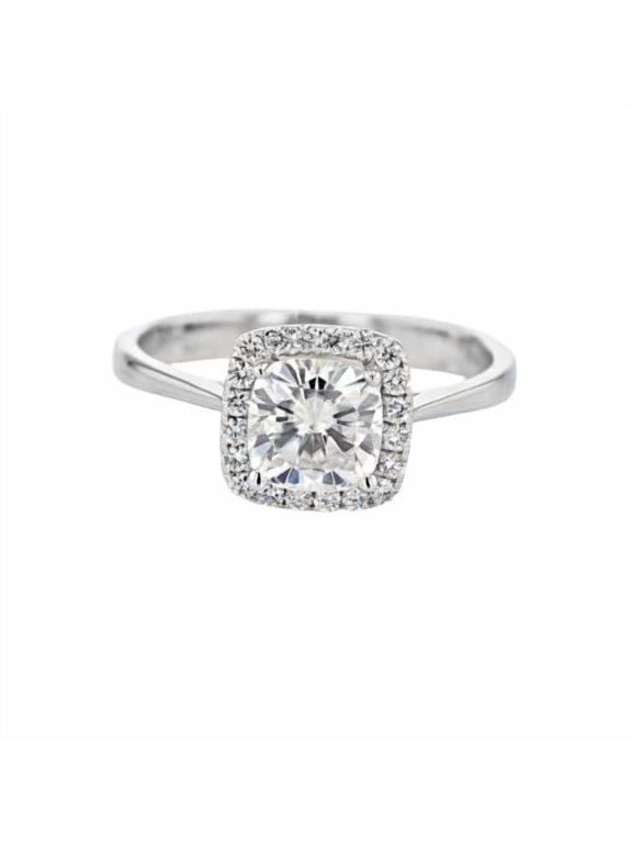 1 CT Cushion Cut simulated Diamond Halo Engagement Ring | Promise & Anniversary Gift for Women