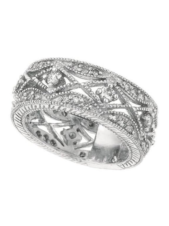 1 CT Diamonds Wedding Anniversary Ring Band, White Gold 14K - Color G & H - VS2 & SI Clarity