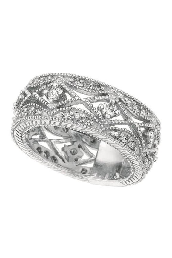 1 CT Diamonds Wedding Anniversary Ring Band, White Gold 14K - Color G & H - VS2 & SI Clarity