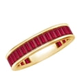 thumbnail image 1 of Rosec Jewels Lab Grown Ruby Eternity Band for Women - Baguette Ruby Anniversary Band Ring - AAAA Quality Certified, 10K Yellow Gold, US 3.50, 1 of 7