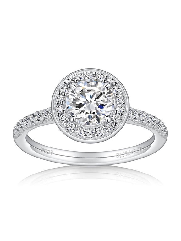 1 CT Moissanite Wedding Ring for Women Lab Diamond Engagement Rings Moissanite18K White Gold 925 Sterling Silver Moissanite Diamond Promise Ring Womens Diamond Anniversary Rings