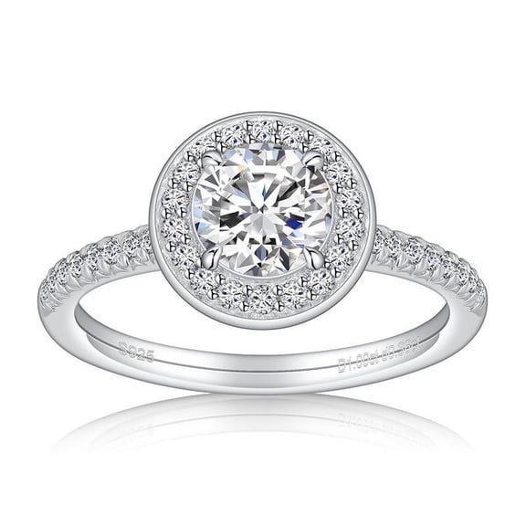 1 CT Moissanite Wedding Ring for Women Lab Diamond Engagement Rings Moissanite18K White Gold 925 Sterling Silver Moissanite Diamond Promise Ring Womens Diamond Anniversary Rings