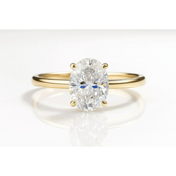 1 CT Oval Cut Moissanite Diamond Ring Anniversary Proposal Ring Solitaire Ring Perfect for Valentine's Gift 10K Yellow Gold Engagement Rings and Band