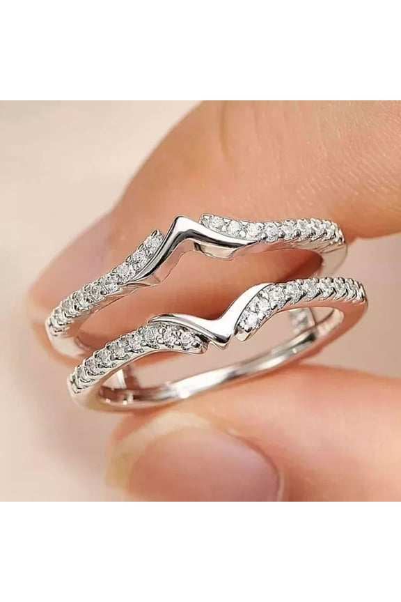 1 CT Round Cut Lab-Created Diamond Enhancer Wedding Ring Guard Wrap 14k White Gold Plated