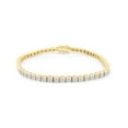 thumbnail image 1 of AFFY 1 CT Round Cut White Natural Diamond Tennis Bracelet In 14k Yellow Gold Over Sterling Silver- 8.5", 1 of 5