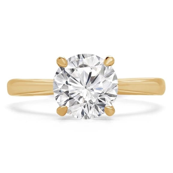1 CT Round Diamond 4-Prong Solitaire Engagement Ring in 14K Yellow Gold - Size 7