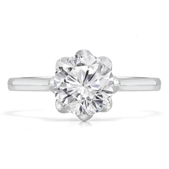 1 CT Round Diamond 8-Prong Solitaire Engagement Ring in 14K White Gold - Size 8.5