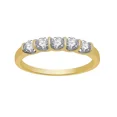 thumbnail image 1 of 1 CT Round Lab Created Diamond 5-Stone Wedding Band Ring 14K Yellow Gold Plated, 1 of 4