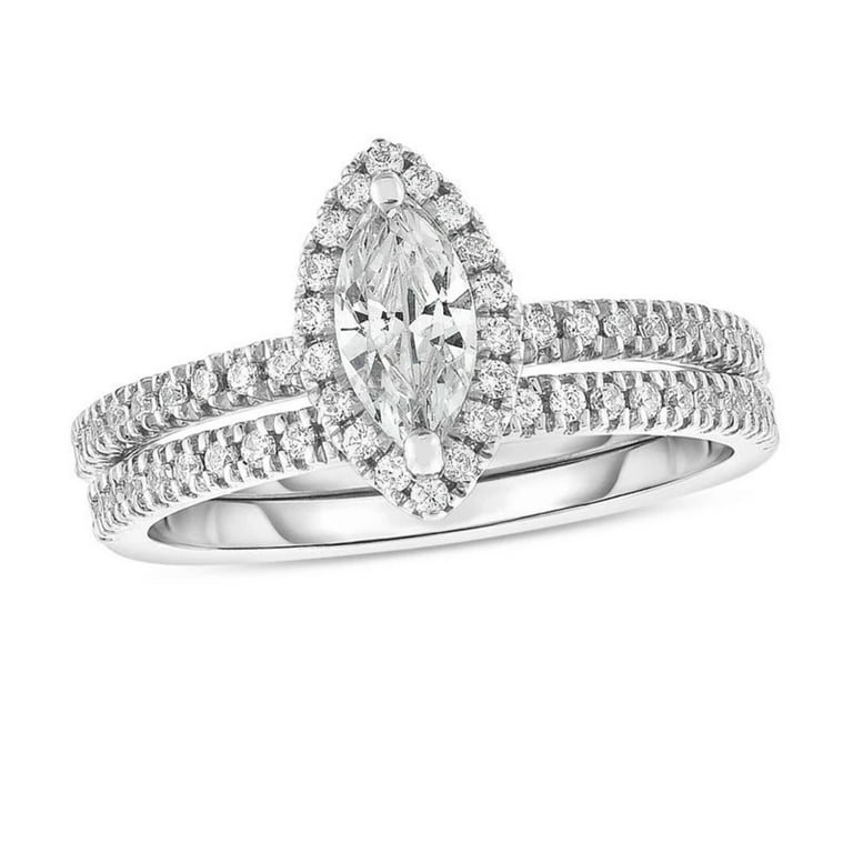 1 CT. T.W. Diamond Tapered Shank Bridal Set in 14K Gold