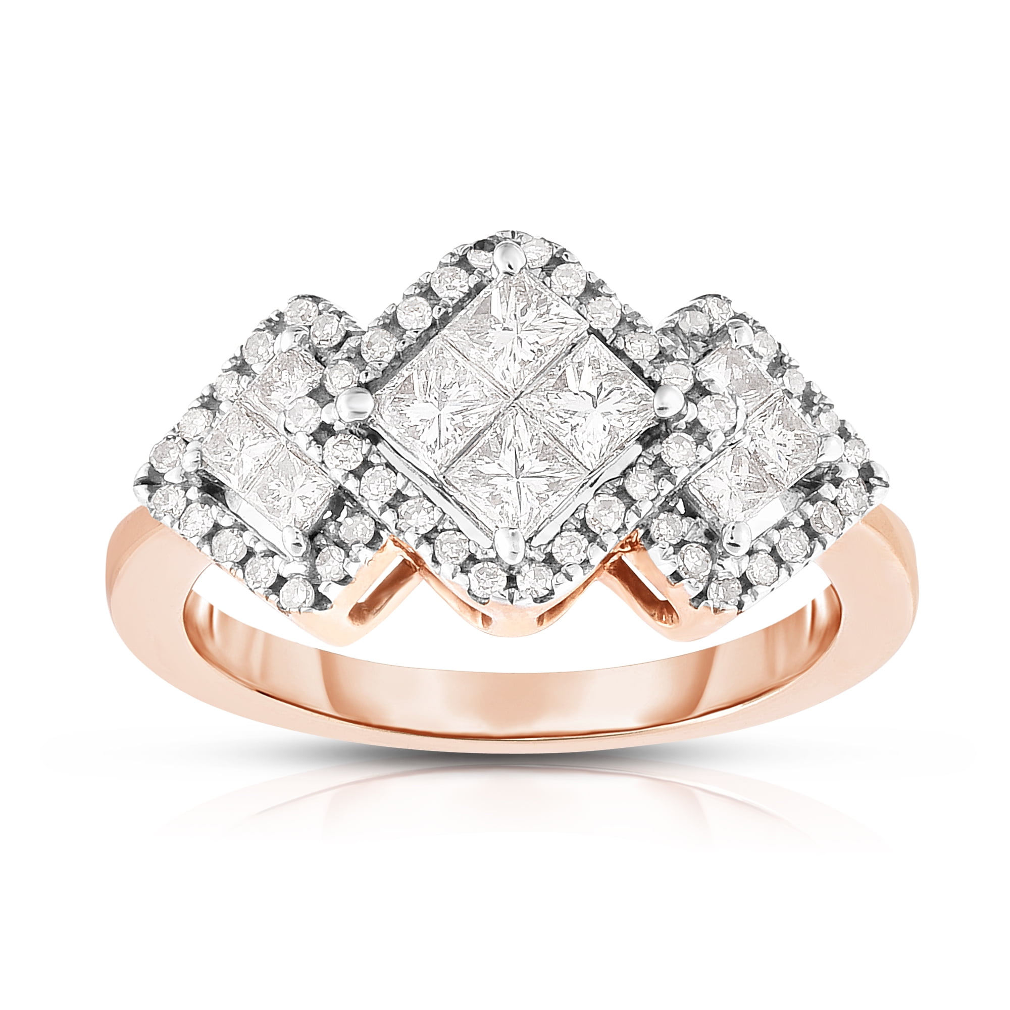 Tilted princess shop cut ring