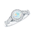 thumbnail image 1 of Rosec Jewels Womens Round Shape Ethiopian Opal Ring with Diamond Accent, 10K White Gold, US 5.00, 1 of 10