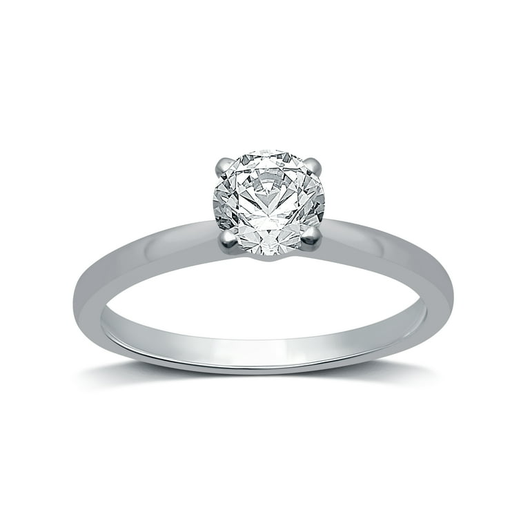 1 CTTW Lab Grown Diamond Solitaire Ring in 10K White Gold