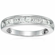 VIR JEWELS 1 CTTW Princess Cut Diamond Wedding Band 14K White Gold Channel Set Size 5 Female Adult