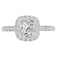 thumbnail image 1 of 1 CTW Radiant Diamond Cathedral Cushion Halo Engagement Ring in 14K White Gold - Size 3, 1 of 1