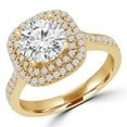 thumbnail image 1 of 1 CTW Round Diamond Double Halo Engagement Ring in 14K Yellow Gold - Size 4.5, 1 of 1