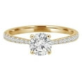 thumbnail image 1 of 1 CTW Round Lab Created Diamond Hidden Halo Solitaire with Accents Engagement Ring in 14K Yellow Gold - Size 4 to 9, 1 of 1