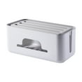 thumbnail image 1 of 1 Cables Management Box Cord Hider Box Power Strip Cover White Sleek Design for Computers Router USB Hub Under Desk, 1 of 9