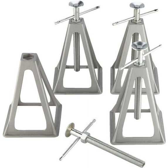 Camco Olympian Aluminum Stack Jacks, Stabilize, Position And Level Your RV, Trailer Or Camper, Can Support Up to 6,000 lbs, Extends 17" - 4 Pack 44560