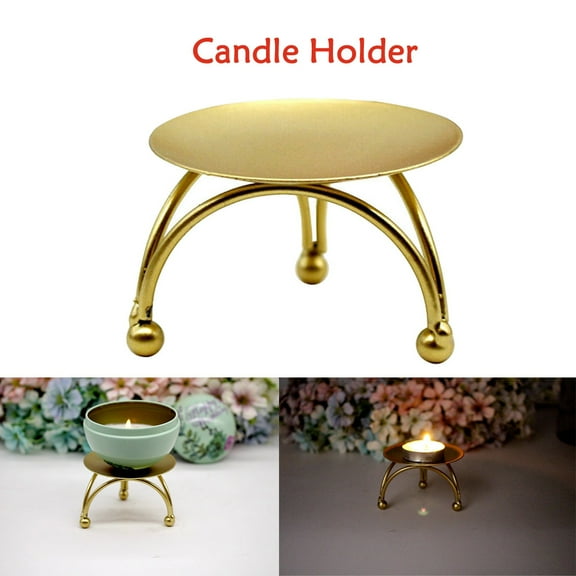 1 Candle Holder Clearance! Nomeni Geometric Round Iron Candlestick Desktop Decoration Ornaments, Home Decor Promotion Sale! Gold