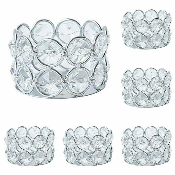 1 Candlestick*6 Clearance! Wishing Candle Holder Vintage Candle Holder Table Candle Holder Transparent Tea Light Candle Holder Silver Tea Light Candle Holder Wedding Decoration Table
