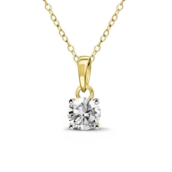 1 Carat | 14K Yellow Gold | IGI Certified Lab Created Diamond Solitaire Pendant Necklace