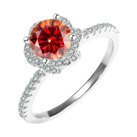 1 Carat 18K White Gold Moissanite Rings for Women Gift D Color VVS1 Clarity Diamond Rings Sterling Silver Ring jewelry Moissanite Engagement Rings with Certificate