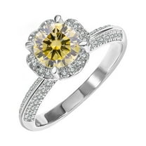 1 Carat 18K White Gold Moissanite Rings for Women Gift D Color VVS1 Diamond Rings S925 Sterling Silver Rings jewelry Moissanite Engagement Rings with Certificate