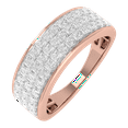 thumbnail image 1 of 1 Carat 3-Rows Unisex Diamond Wedding Band Ring in 14K Rose Gold (Ring Size 6.5), 1 of 6