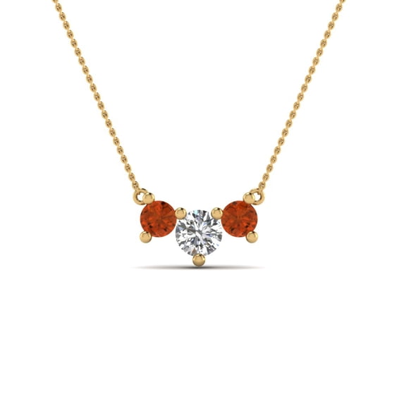1 Carat 3 Stone Gold Diamond Necklace For Women - Fascinating Diamonds