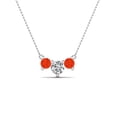 thumbnail image 1 of 1 Carat 3 Stone Gold Diamond Necklace For Women - Fascinating Diamonds, 1 of 53