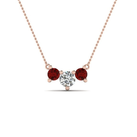 1 Carat 3 Stone Gold Diamond Necklace For Women - Fascinating Diamonds