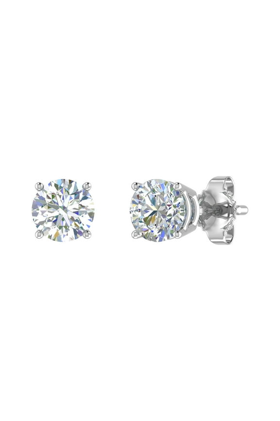 1 Carat 4-Prong Set Diamond Stud Earrings in 14K White Gold