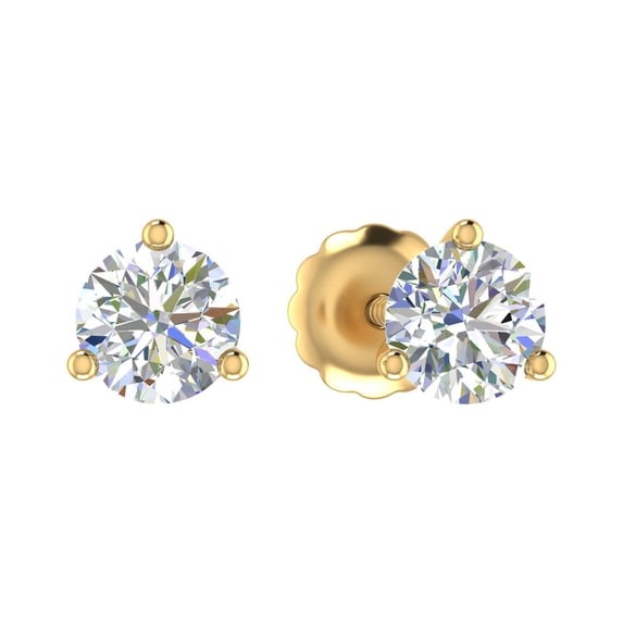 1 Carat 4-Prong Set Diamond Stud Earrings in 14K Yellow Gold