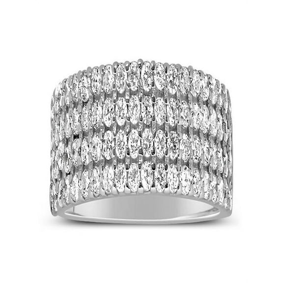 1 Carat 4 Row Diamond Wedding Ring Band for Her in White Gold