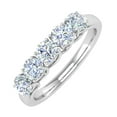 thumbnail image 1 of 1 Carat 5-Stone Diamond Wedding Band Ring in 10K White Gold (Ring Size 5.75), 1 of 4