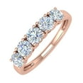 thumbnail image 1 of 1 Carat 5-Stone Diamond Wedding Band Ring in 14K Rose Gold (Ring Size 9), 1 of 4