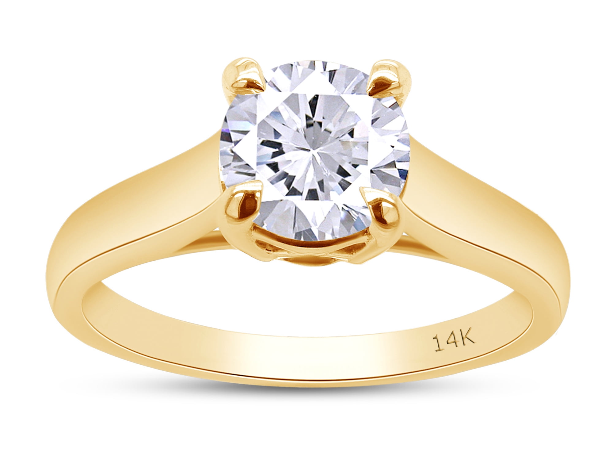 Solid 14k Yellow Gold Lab Created Blue Sapphire Stud Earrings 並行輸入品 AFFY 1 Carat 6.5MM Lab Grown Diamond Solitaire Wedding Ring for