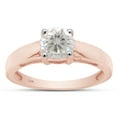 thumbnail image 1 of 1 Carat 6.5MM Round Cut Lab Created Moissanite Diamond Solitaire Engagement Rings For Women In 10K Solid Rose Gold (G-H Color, VVS1 Clarity, 1 Cttw)-4, 1 of 7