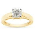thumbnail image 1 of 1 Carat 6.5MM Round Cut Lab Created Moissanite Diamond Solitaire Engagement Rings For Women In 10K Solid Yellow Gold (G-H Color, VVS1 Clarity, 1 Cttw)-9.5, 1 of 7