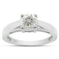 thumbnail image 1 of 1 Carat 6.5MM Round Cut Lab Created Moissanite Diamond Solitaire Engagement Rings For Women In 14K White Gold Over Sterling Silver (G-H Color, VVS1 Clarity, 1 Cttw)-6, 1 of 7
