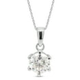thumbnail image 1 of 1 Carat 6.5MM Round Cut Lab Created Moissanite Diamond Solitaire Pendant Necklace In 10K Solid White Gold Jewelry For Women With 18" Chain (G-H Color, VVS1 Clarity, 1 Cttw), 1 of 7