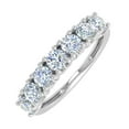 thumbnail image 1 of 1 Carat 7-Stone Diamond Wedding Band Ring in 14K White Gold (Ring Size 8.25) (SI1-SI2 Clarity), 1 of 4