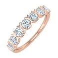 thumbnail image 1 of 1 Carat 7-stones Diamond Wedding Band Ring in 14K Rose Gold (Ring Size 10.75) (SI1-SI2 Clarity), 1 of 5