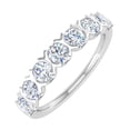 thumbnail image 1 of 1 Carat 7-stones Diamond Wedding Band Ring in 14K White Gold (Ring Size 6) (SI1-SI2 Clarity), 1 of 5