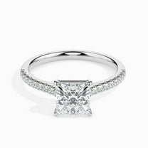 1 Carat Beautiful IGI Certified Lab Grown Diamond Engagement Ring for her 10K White Gold | Princess Cut Side Stone Diamond Rings | Size 7 Diamond-Capitals