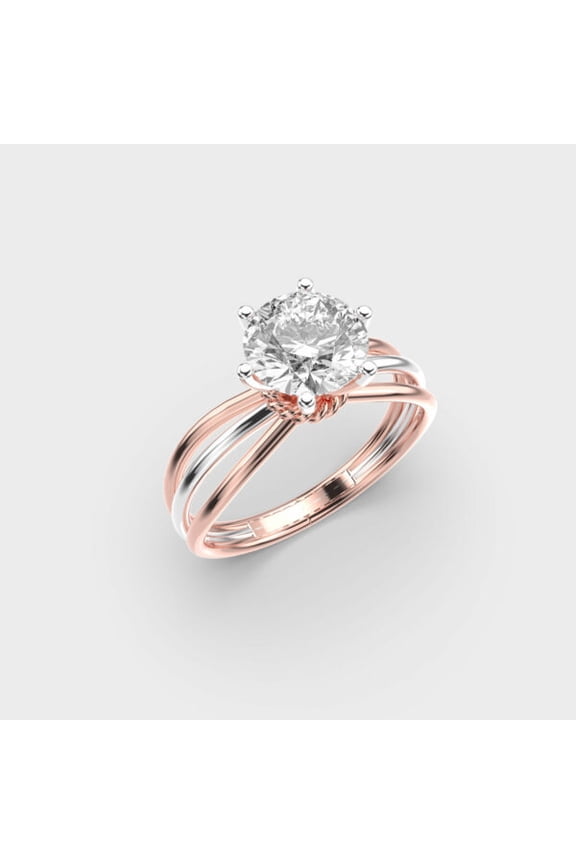 1 Carat Beautiful IGI Certified Lab Grown Diamond Engagement Ring Solid 14K Rose Gold | Round Cut Solitaire Diamond Rings for Women | Size 10 Diamond-Capitals