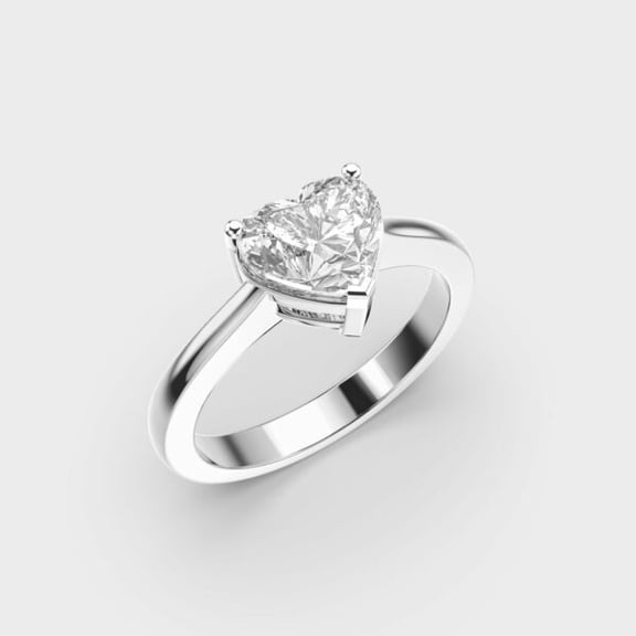 1 Carat Beautiful IGI Certified Lab Grown Diamond Engagement Ring for Women 10K White Gold | Heart Shape Lab Created Solitaire Diamond Rings | Size 7 Diamond-Capitals