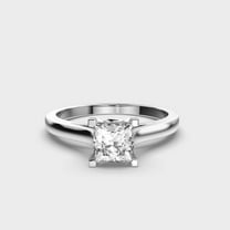 1 Carat Beautiful IGI Certified Lab Grown Diamond Engagement Ring for Women 10K White Gold | Princess Cut Lab Created Solitaire Diamond Rings | Size 7 Diamond-Capitals