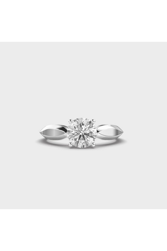 1 Carat Beautiful IGI Certified Lab Grown Diamond Engagement Ring for Women 10K White Gold | Round Cut Lab Created Solitaire Diamond Rings | Size 7 Diamond-Capitals