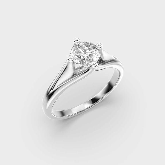 1 Carat Beautiful IGI Certified Lab Grown Diamond Engagement Ring for Women 10K White Gold | Round Cut Lab Created Solitaire Diamond Rings | Size 7 Diamond-Capitals